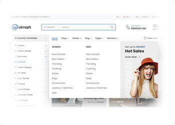 Built-in Mega Menu - One of Wolmart main features